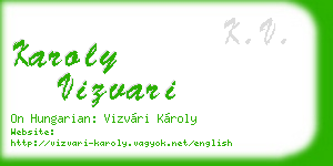 karoly vizvari business card